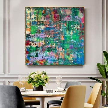 Artworks in 150 Subjects Painting - Abstract Colorful green wall art texture